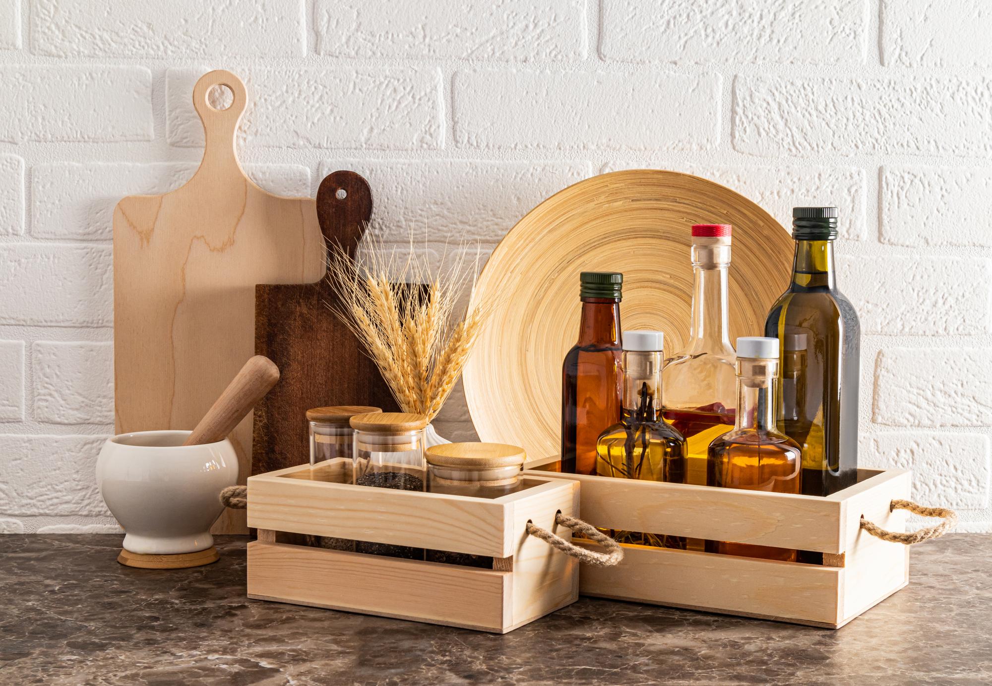 assorted culinary kits on studio table